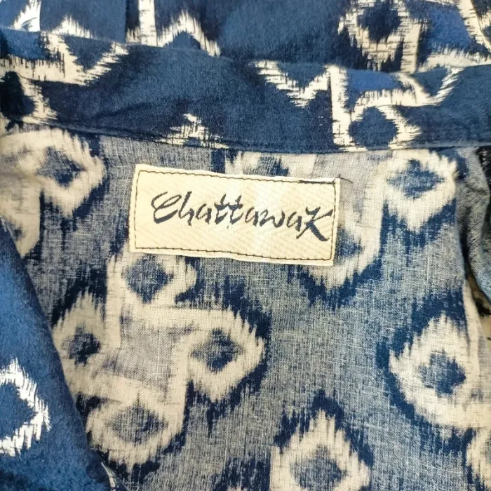 Robe Chattawak en coton bleu indigo à motifs blancs - Taille 12 ans - 100% coton - A663 - photo numéro 11