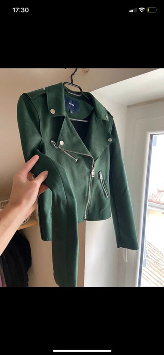 Veste perfecto en suédine vert - photo numéro 4
