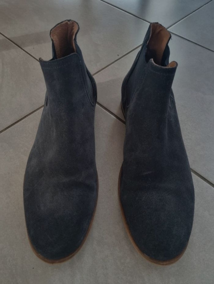 Bottines bleues Galeries Lafayette