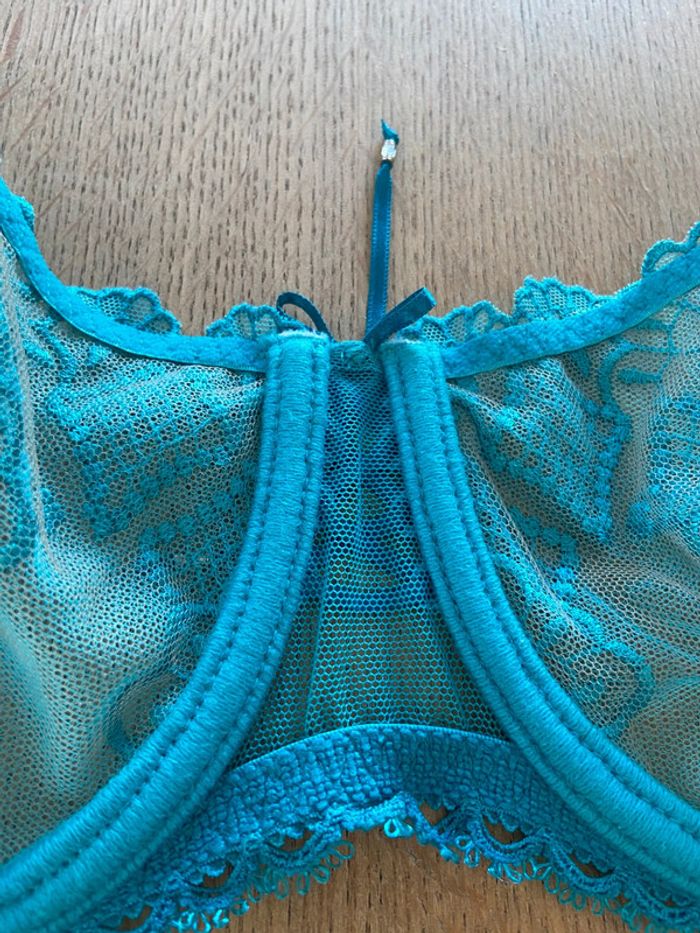 Soutien-gorge dentelle turquoise Antinea 90D - photo numéro 14