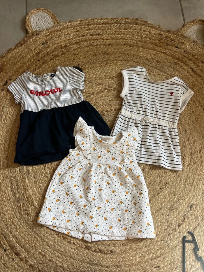 Lot de 3 robes bébé filles