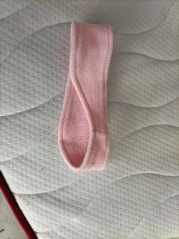 Tour de tête bandeau protège oreilles rose polaire fillette 25cm de long