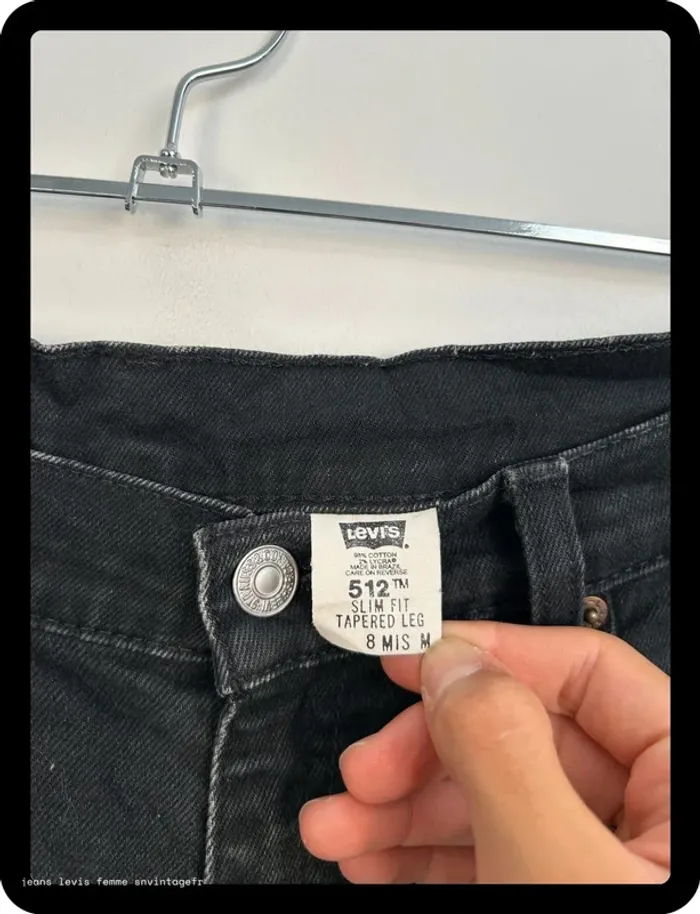 Jean Levi's Femme Noir | Slim Fit Tapered Leg | Taille W28 FR38 | Très Bon État | BP71 - photo numéro 5