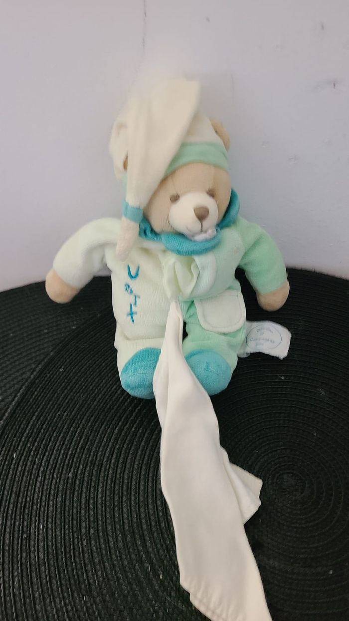 Doudou et compagnie pantin ours vert mouchoir - photo numéro 3