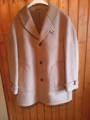 Veste homme très chaude en laine beige grande qualité allemande XxXL·