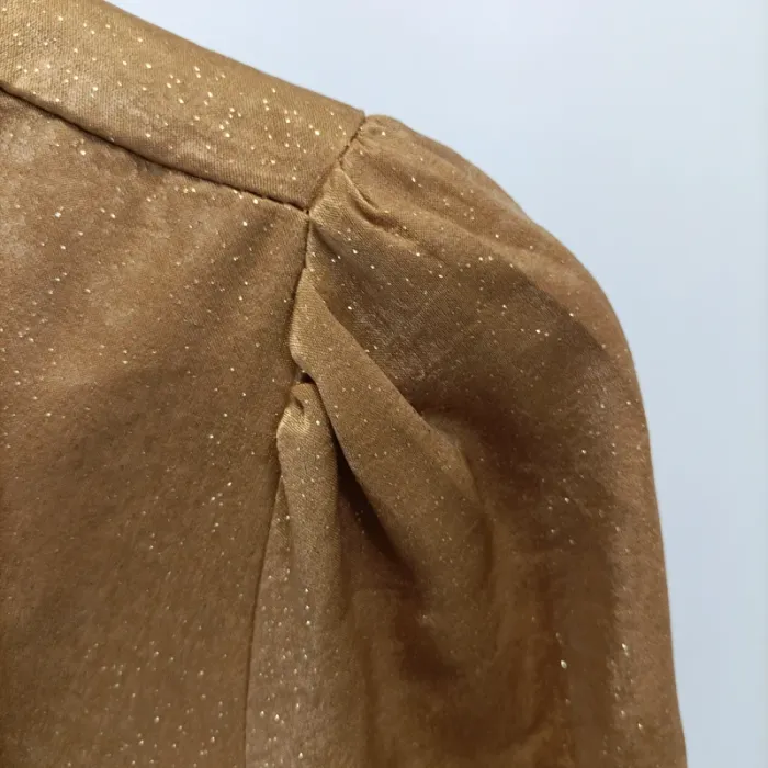 Robe cache-cœur Jubilee Ocre Dorée, Manches longues - S/M - Viscose - photo numéro 6
