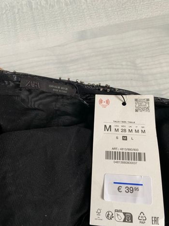Top halter noir à sequins dos nu neuf Zara - photo numéro 5