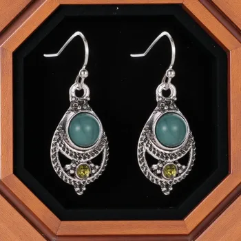 Boucles d’oreilles "Turquoise" Acier inoxydable