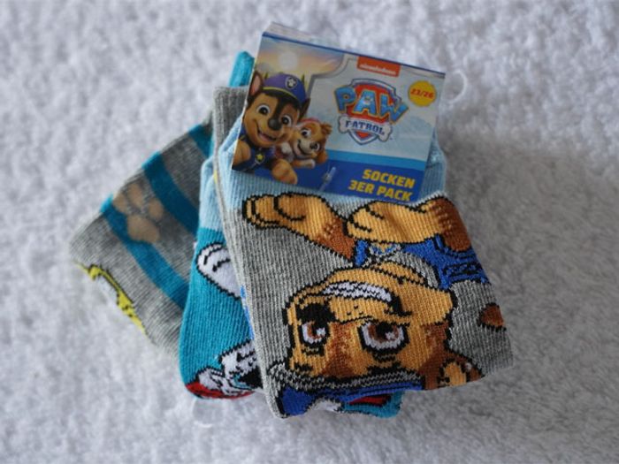 Lot de 3 paires de chaussettes Paw Patrol neuves pour enfants Pointure : 23/26