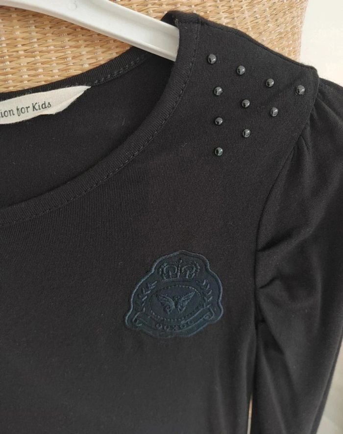 18 € Robe manches longues noir Ooxoo Marèse Perles et broderie 6 ans Neuve sans étiquette - photo numéro 3
