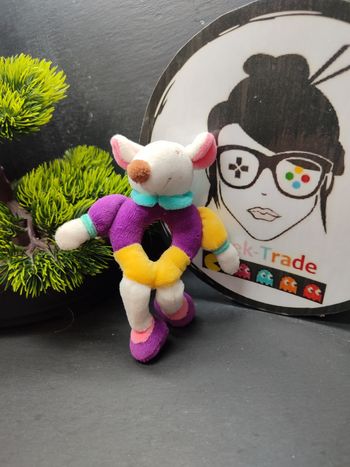 petit doudou et compagnie hochet Hawaï souris blanc violet jaune bleu rond Rose