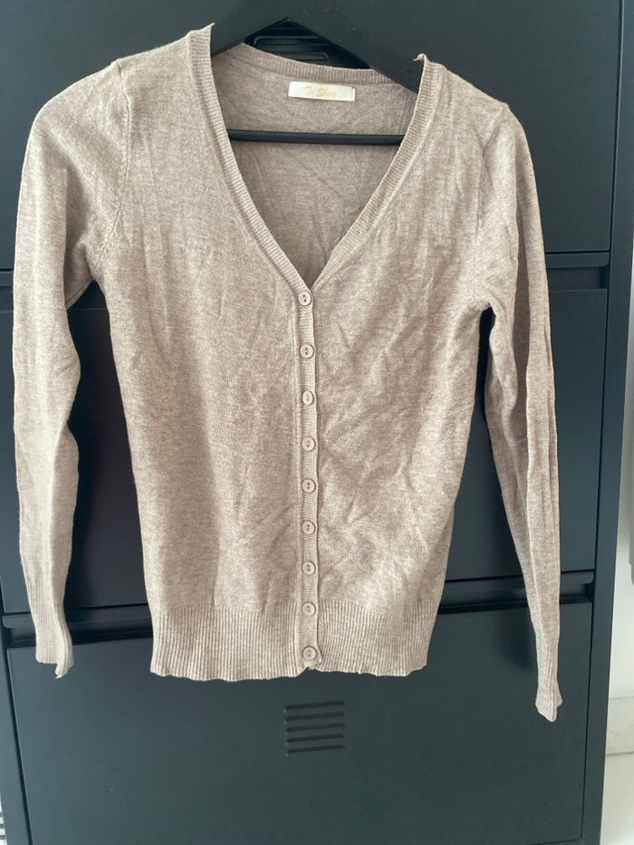 Gilet, boutonné, marron