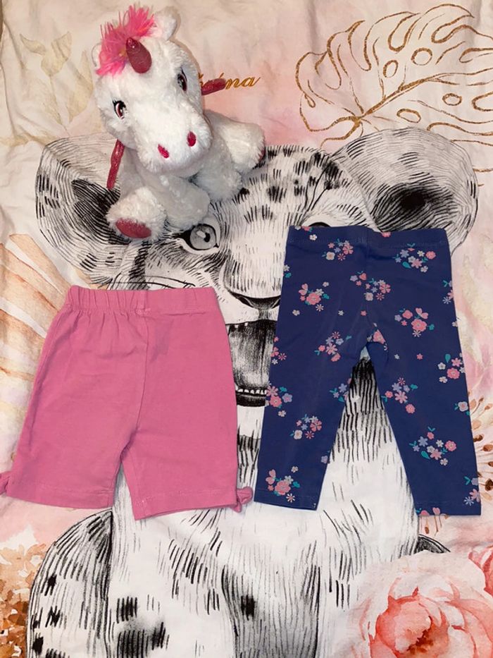 Lot legging et short, taille 12 mois, marque Babyclub et Disney. - photo numéro 4