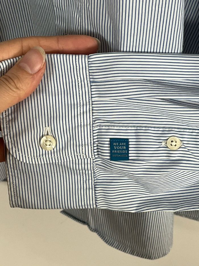 Chemise rayée bleue et blanche Scotch & Soda - photo numéro 4