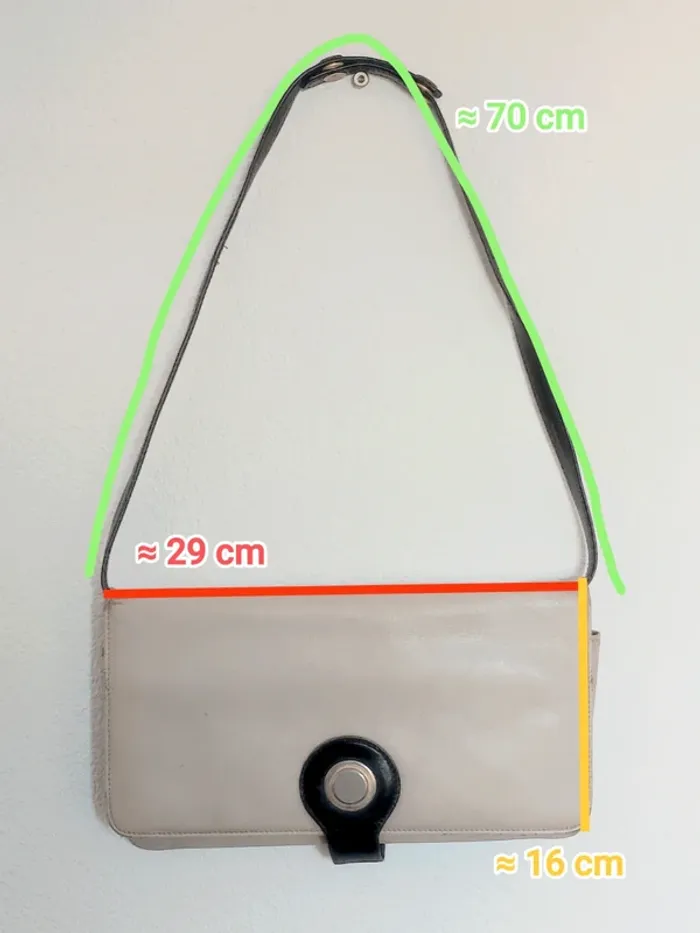 Pochette porté épaule cuir beige 80-90 / CHIC  - 29×1 - photo numéro 8