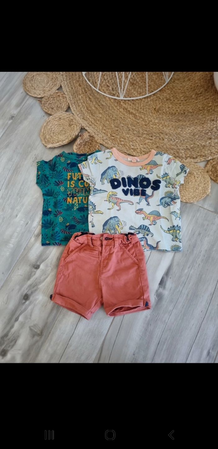 Ensemble short Kiabi + 2 t-shirts TAO et DPAM