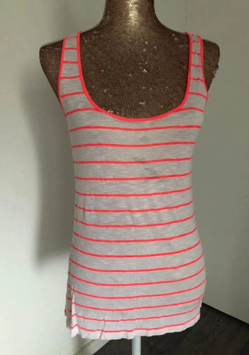 Débardeur  blanc et rose fluo  Naf Naf  S