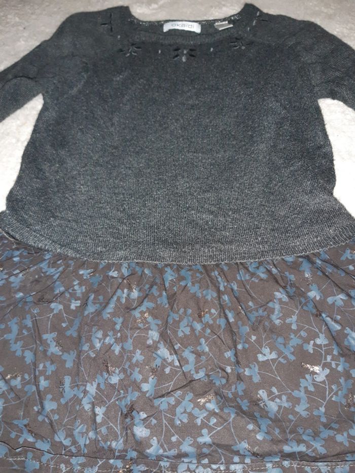 Robe Okaïdi 3 ans gris libellule or - photo numéro 2