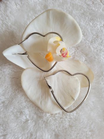 Créoles cœur Acier silver inoxydable