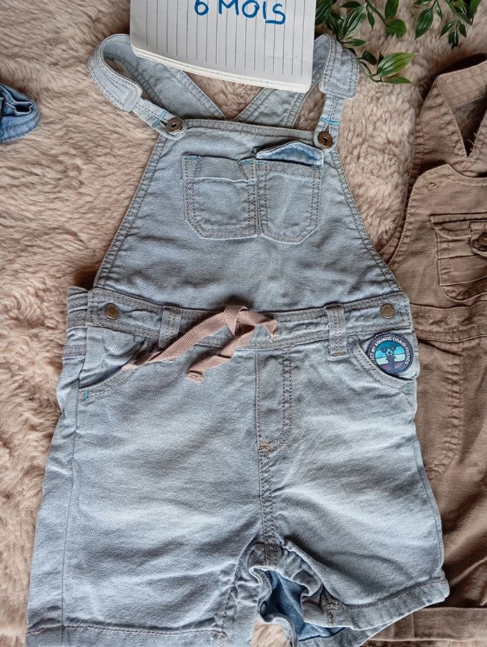 Lot de 3 salopettes courtes 6 mois - photo numéro 3