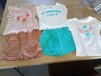 Lot 2 ensembles été fille 18 mois