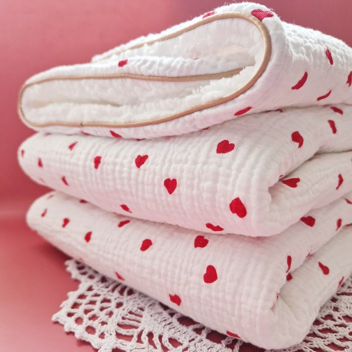 Couverture double gaze et fourrure pour bébé