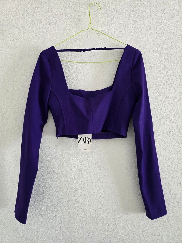 Joli crop top violet neuf Zara taille xs - photo numéro 6