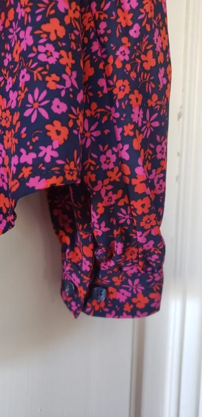 Chemisier chemise blouse femme floral printemps été pop vintage seventies hippie - photo numéro 5
