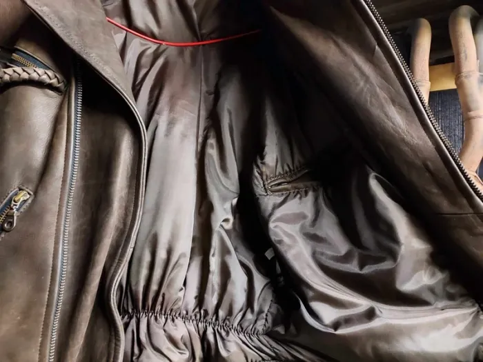 Blouson cuir marron/ perfecto/ moto / femme / taille 40/42 - photo numéro 10
