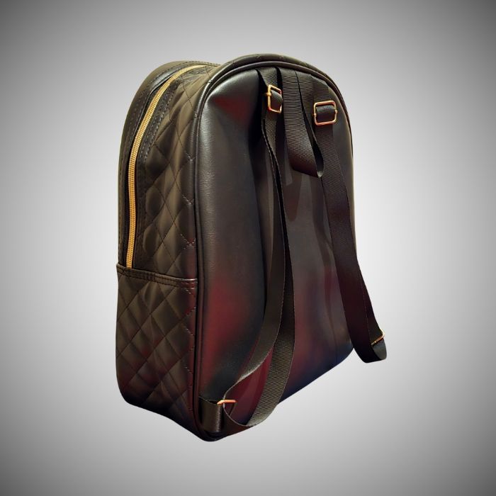 Sac à Dos Femme – Similicuir Noir Matelassé – Zips et Détails Dorés – Chic et Tendance – 35 x 12 x 30 cm  – Neuf, Sans Étiquette 
​ - photo numéro 2