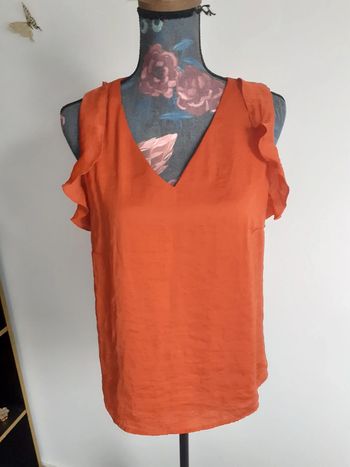 Blouse frou-frou rouge S