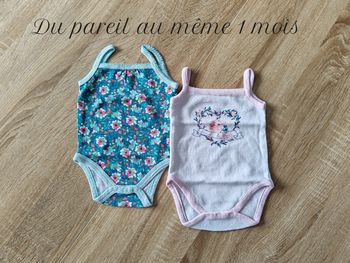 Lot bodys bretelles Du pareil au même 1 mois