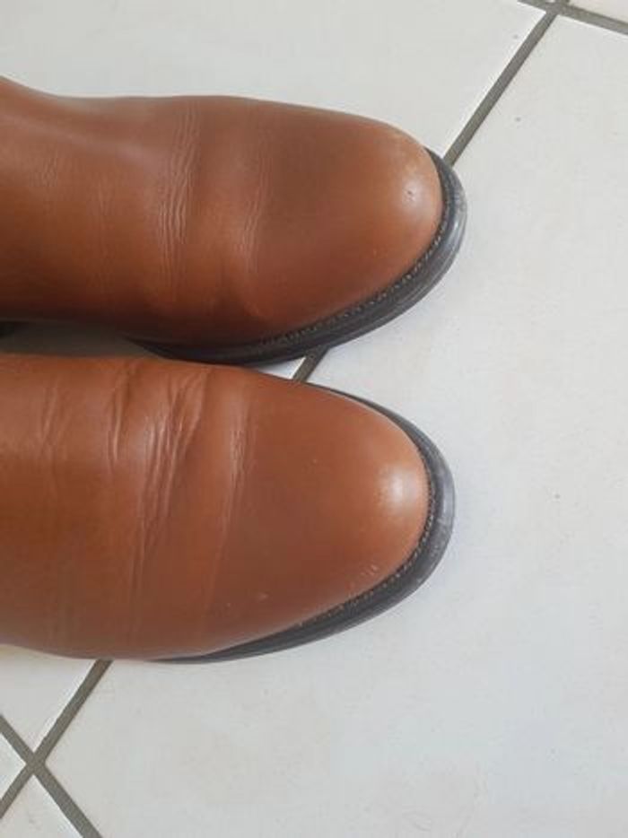 Bottines marron cuir et daim - photo numéro 5