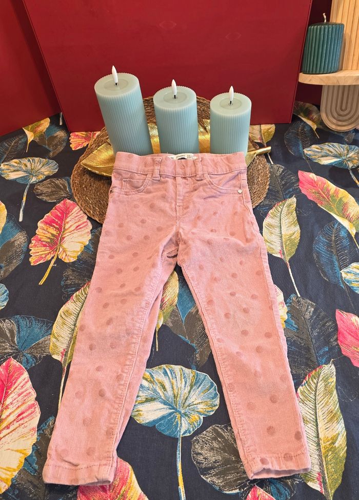 Pantalon velours côtelé rose 2-3 ans