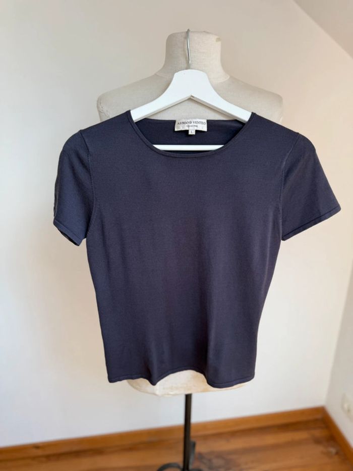 Superbe Pull en soie Armand Ventilo gris état neuf 🌸 L 40 - photo numéro 7
