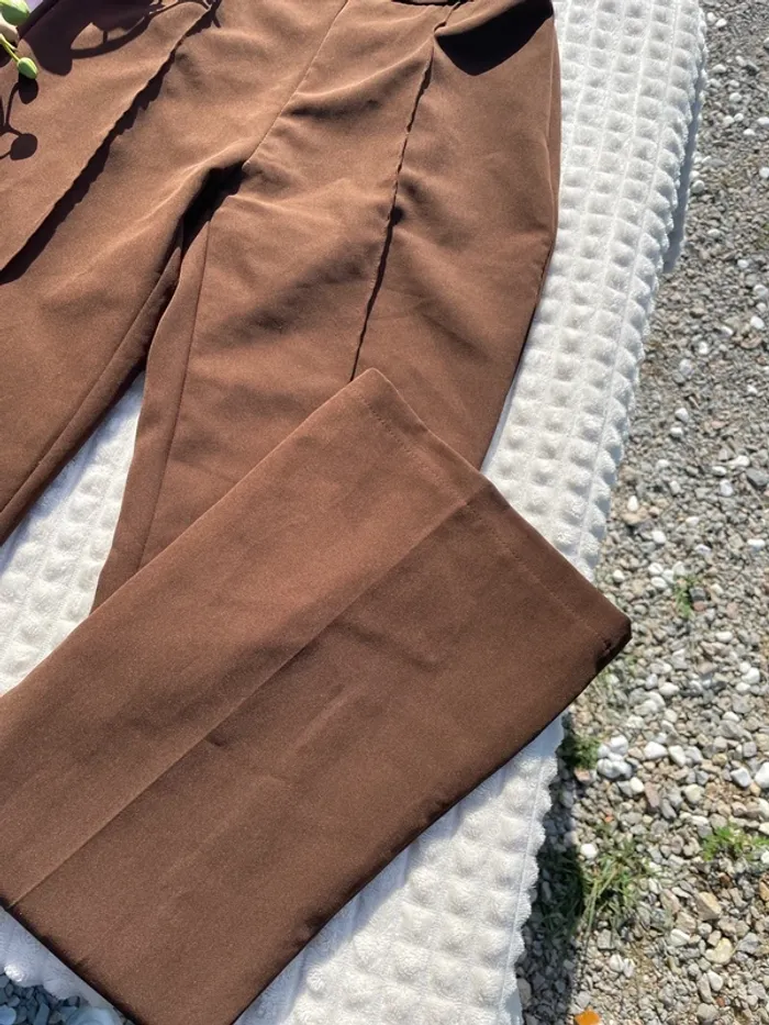 Pantalon tailleur marron Tally Weijl – Taille S, coupe évasée - photo numéro 5