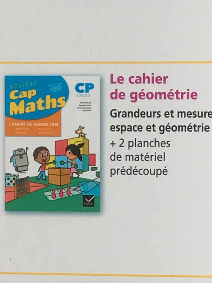 Nouveau Cap Maths CP Édition 2019 - Cahier de Géométrie-Mesure - photo numéro 4
