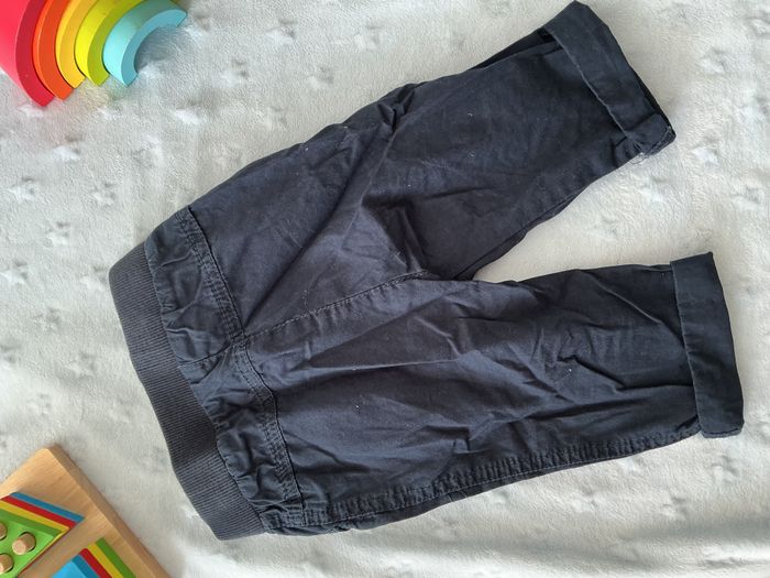 pantalon léger marine taille élastique et lien de serrage 12 mois kiabi - photo numéro 9