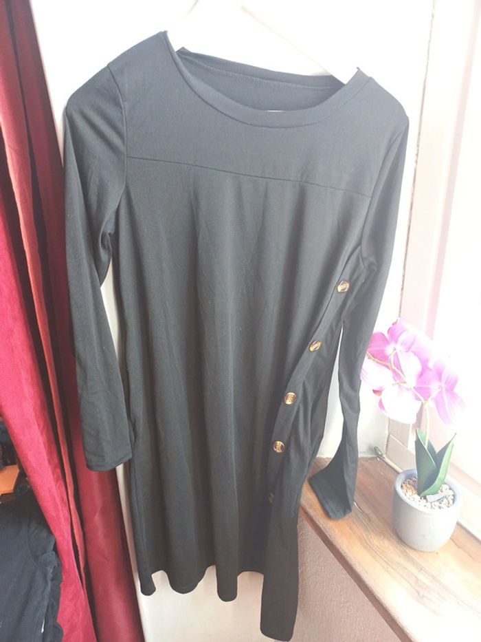 Robe noire taille unique M/L mi longue légère grossesse - photo numéro 2