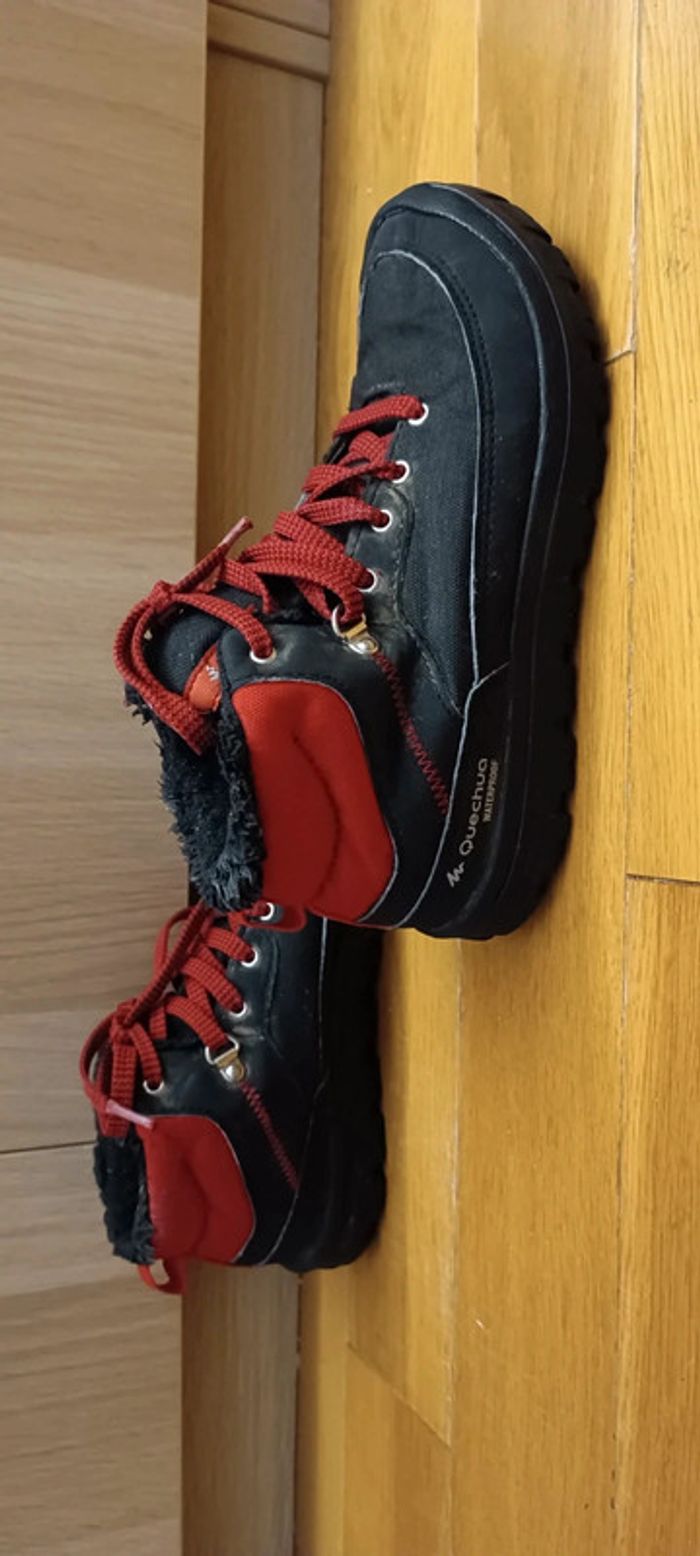 Chaussures montagne hiver Queshua noir et rouge taille 34 - photo numéro 6