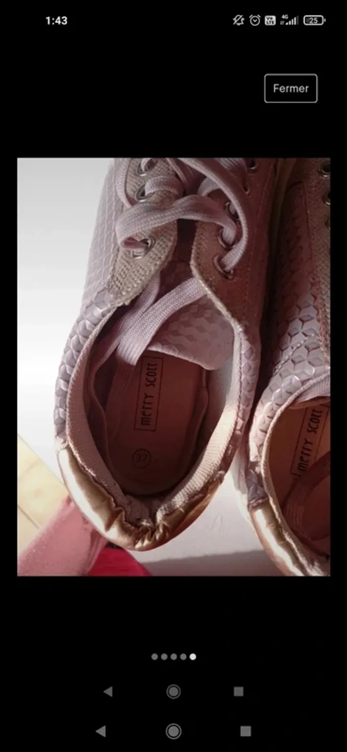 Chaussures basket rose avec effet - photo numéro 5