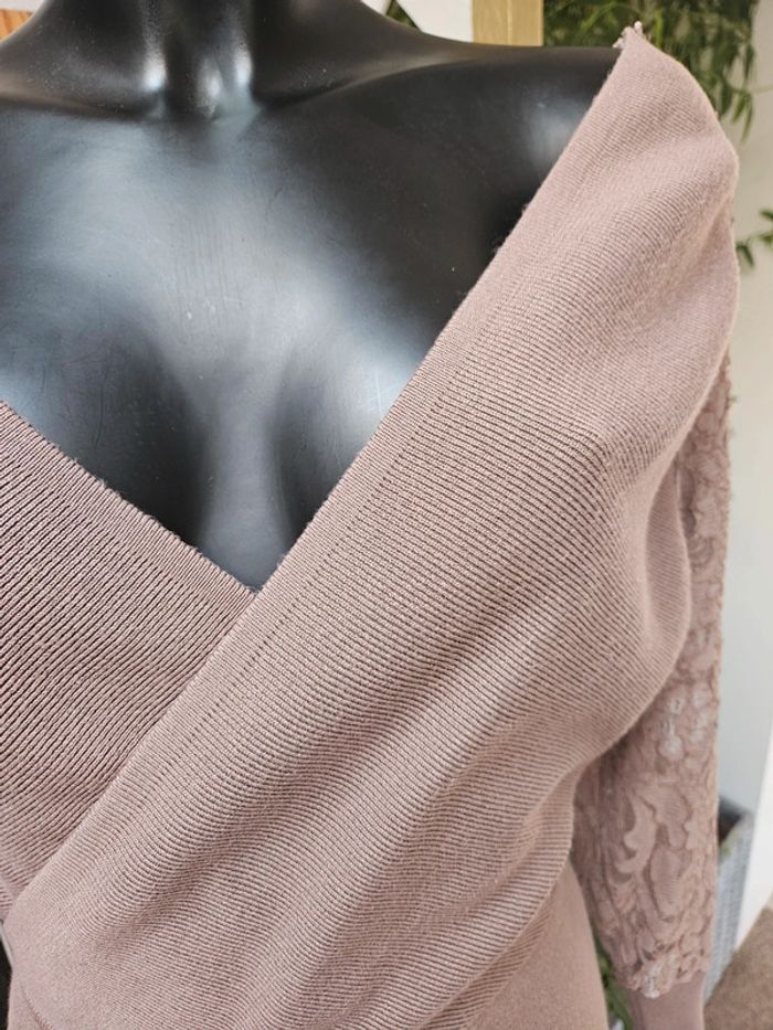 Robe croisée marron taille M - photo numéro 4