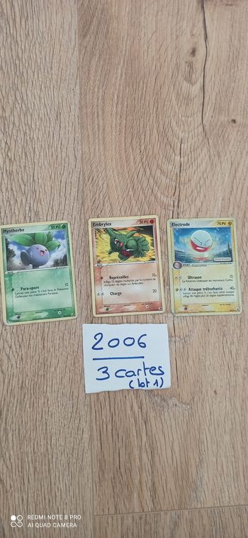 3 cartes Pokémon 2006