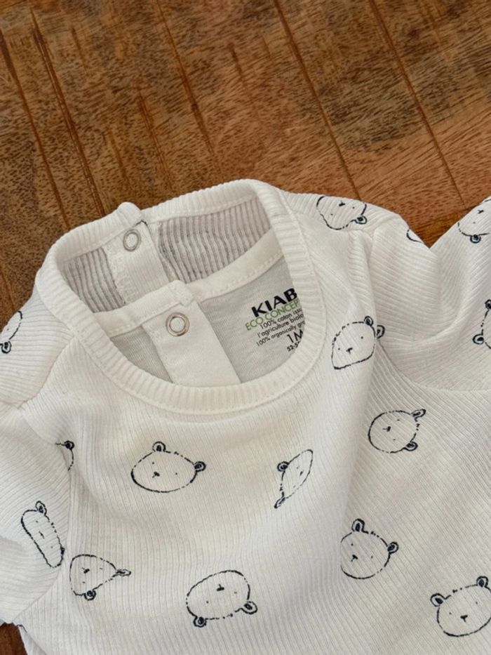 Haut bébé Kiabi blanc 1 mois - photo numéro 2