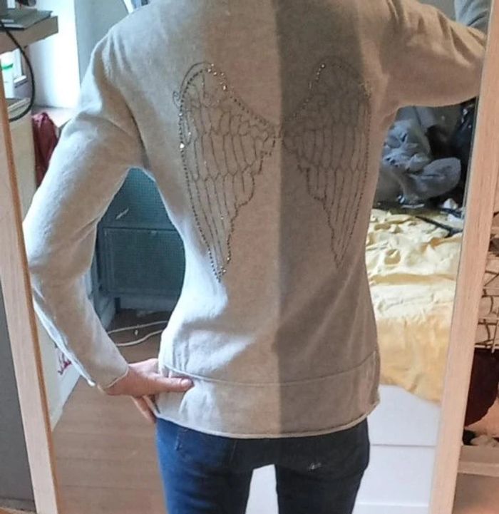 It Hippie pull maille gris clair t.S tb état - photo numéro 11