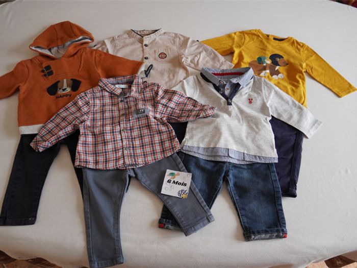 Lot n° 8 Vêtements Obaibi 6 mois : 5 Pantalons + 5 Hauts