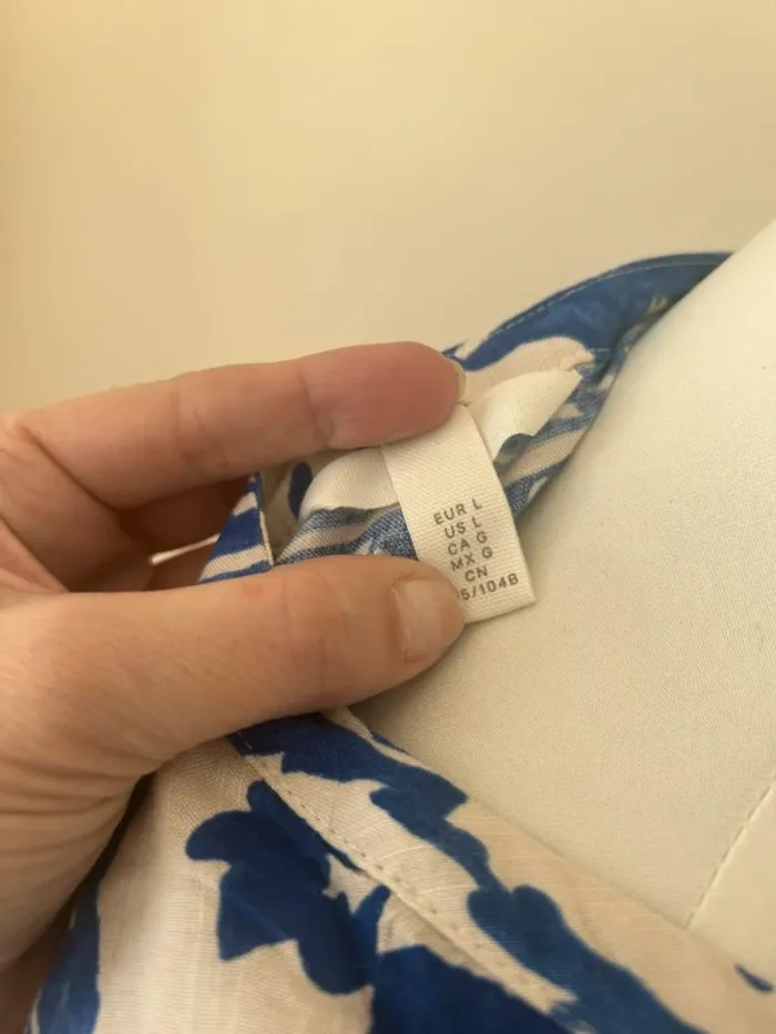 H&M, robe longue imprimée, bleu et blanc. Femme taille L/40. - photo numéro 8