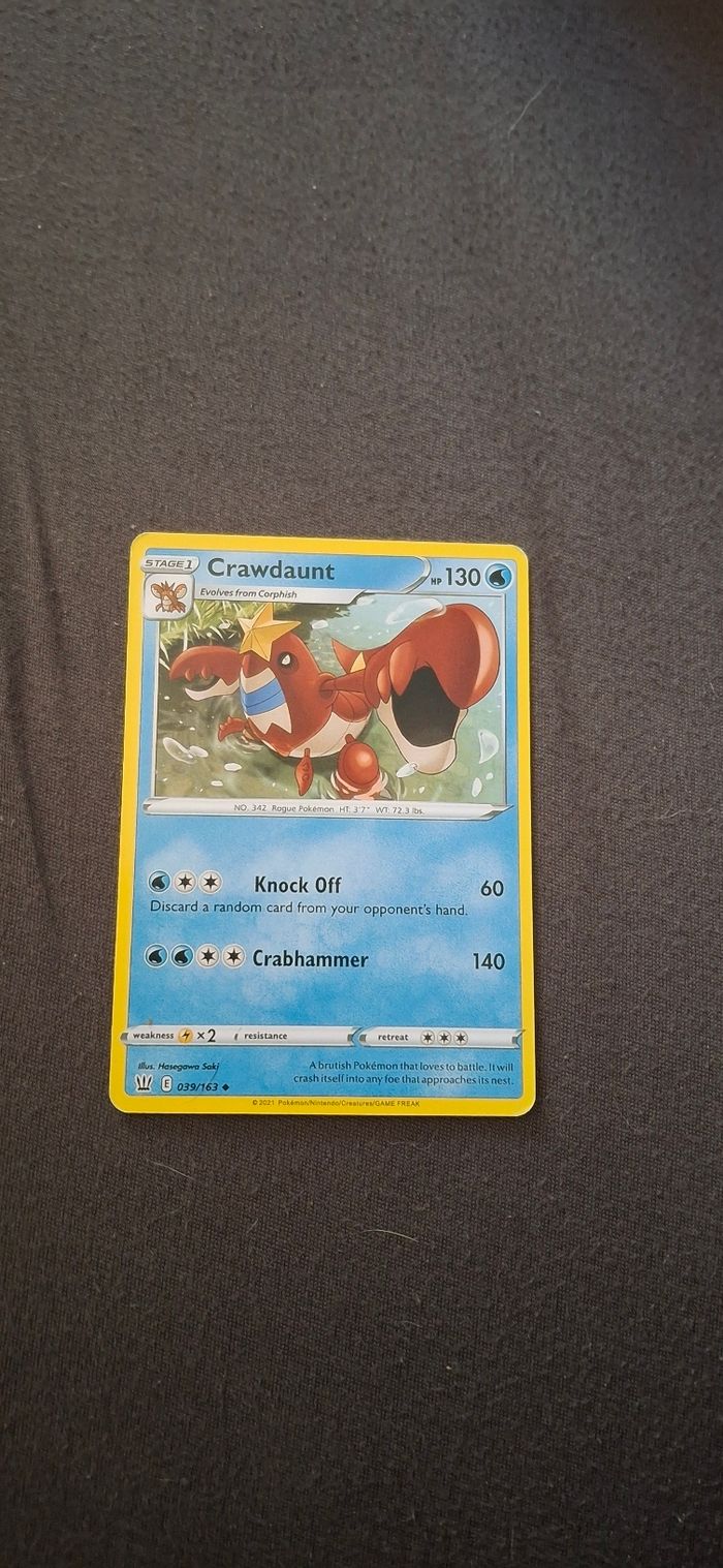 🌟 Carte Pokémon Crawdaunt (Étape 1, 130 PV)