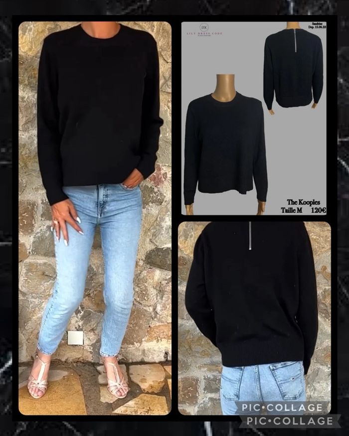 🖤 Pull noir zippé au dos The Kooples – Taille M SOLDÉ -50% 🖤