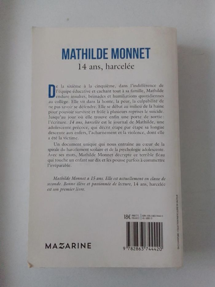Mathilde Monnet - 14 ans, harcelée - photo numéro 2